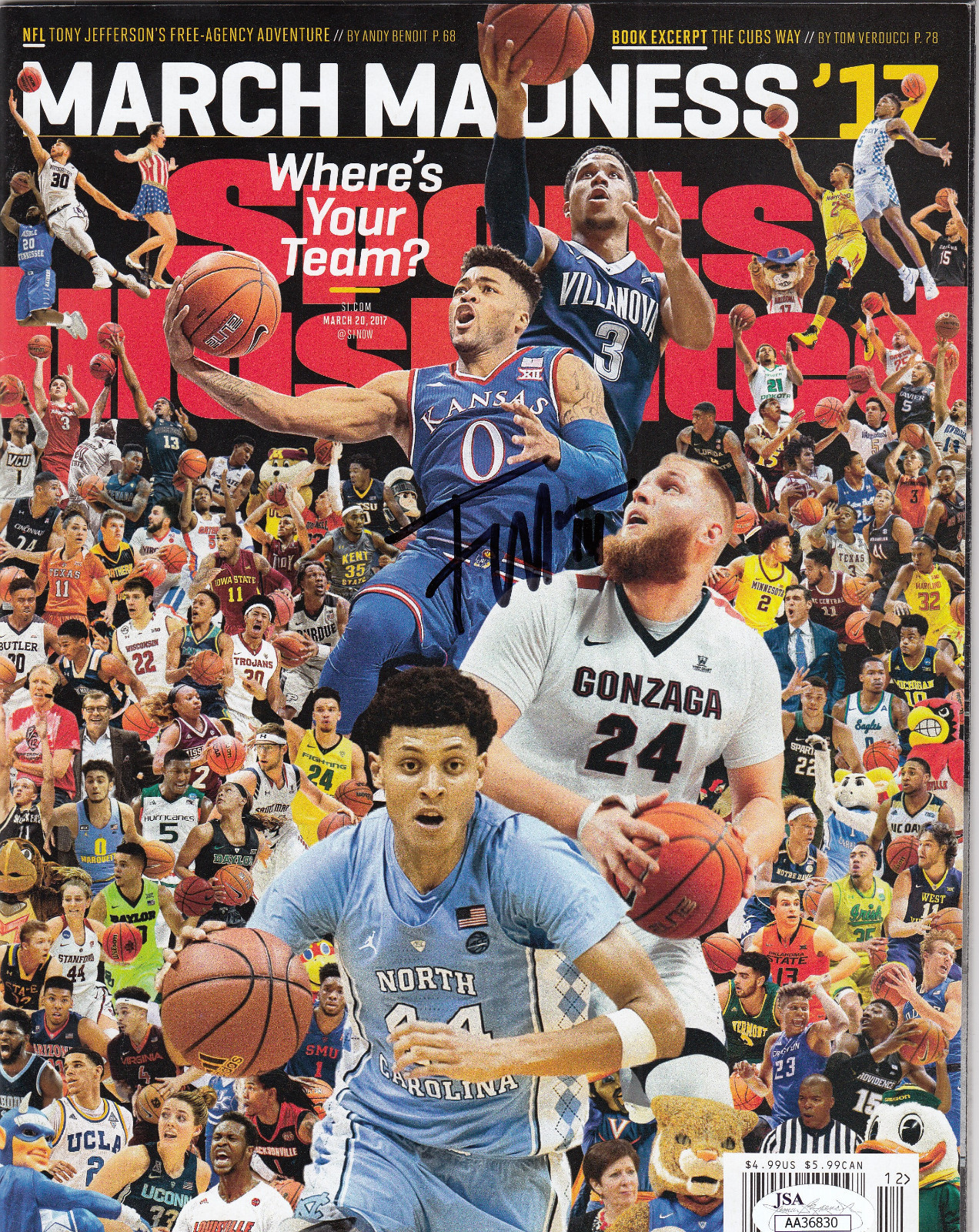 Frank Mason JSA COA Kansas Jayhawks Sports Illustrated KU SIGNED