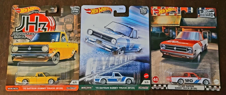 Camión Datsun Sunny B120 Hot Wheels 2022 Boulevard Japan Historics 3 '75 BRE (3x) Foto 2 de 4