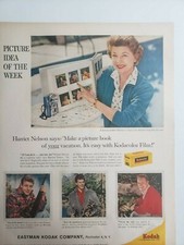 2 Vintage 1960 Kodak Film Print Ad Ephemera Wall Art Decor Harriet Nelson