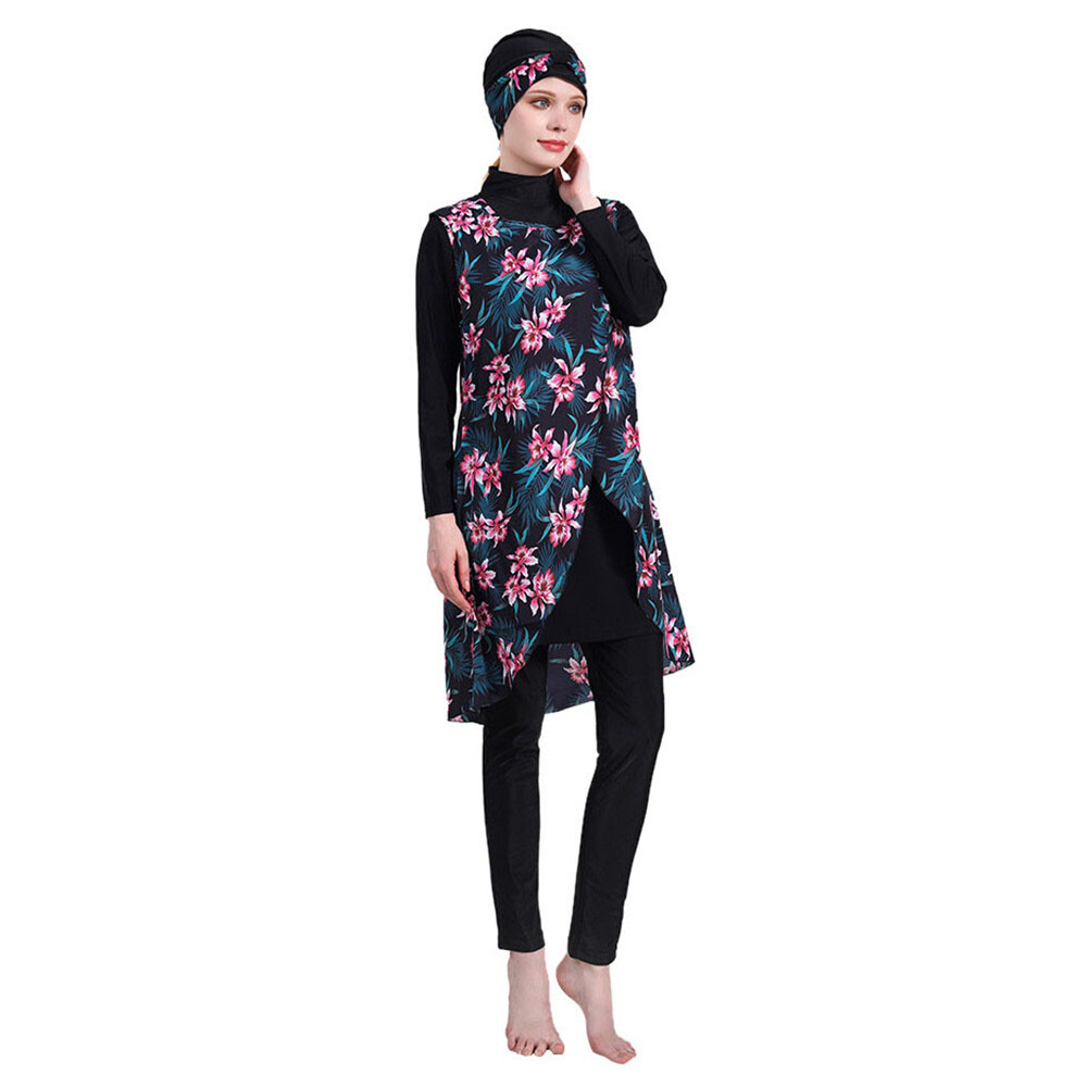 3 Pieces Set Muslim Women Burkinis Swimwear Swimsuit Bathing Suit #2510D