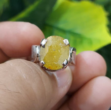 Natural Yellow Sapphire Ring Handmade Yellow Stone Sapphire Sterling Silver 925