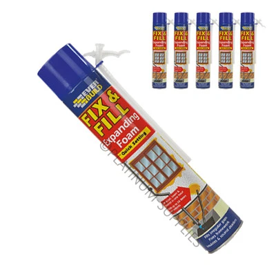 5x FIX & FILL EXPANDING FOAM & FILLER 750ml EVERBUILD QUICK SETTING FILLS GAPS