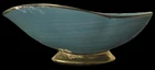 MCCOY POTTERY HARMONY PEDESTAL PLANTER TURQUOISE AQUA GOLD TRIM 12" MCM
