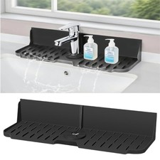 Sink Splash Guard Behind Faucet, Silicone Sink Faucet Drying Mat Dish Soap ...