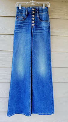 Veronica Beard Rosanna High Rise 13'' Corset Hippie Wide Leg Jeans Size 27/4