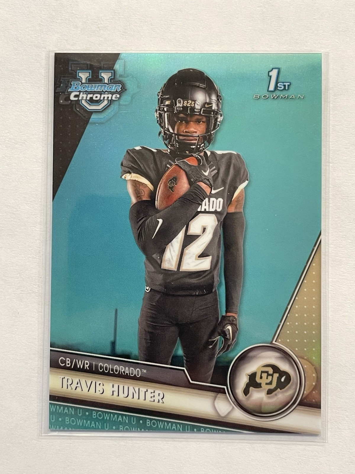 2023 Bowman University Chrome - Travis Hunter #36 Aqua Refractor /299 (RC)