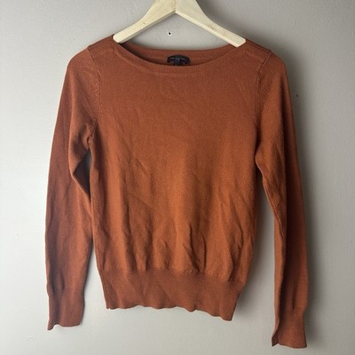 The Limited Womens Pullover Sweater Orange Long Sleeve Boat Neck Acrylic Blend M
