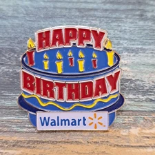Walmart Employee Pin - Happy Birthday Cake Candles Party Spark