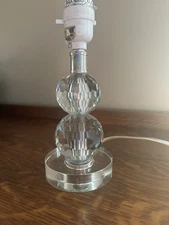 StyleCraft Modern Faceted Cut Glass Stacked Ball Lamp Base MCM No Shade