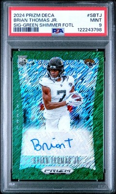 2024 PANINI PRIZM DECA SIGNATURES #SBTJ BRIAN THOMAS JR. 25/25 PSA 9