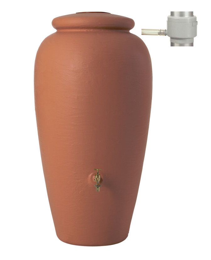 Amphore Terracotta Graf Kit 300l avec robinet pour stocker l'eau de pluie au jardin