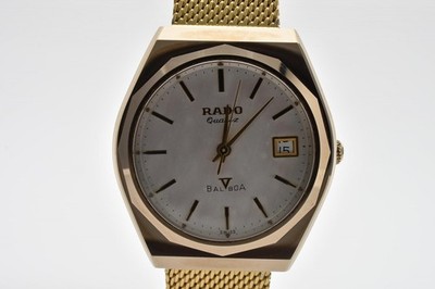 Authentic Rado Balboa Date Quartz Watch Gold Plated