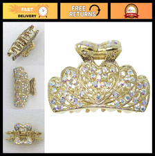 Sparkling AB Rhinestone Floral Hair Claw Clips - Elegant Hair Accessories