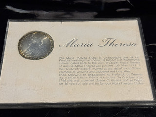 Austria Maria Theresa Silver Thaler Coin 1780. Nicely Toned Example Cased