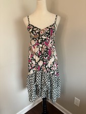 Anthropologie Lilka Dress Mixed Rivulet Chemise Floral Tiered Ruffle Hem Medium