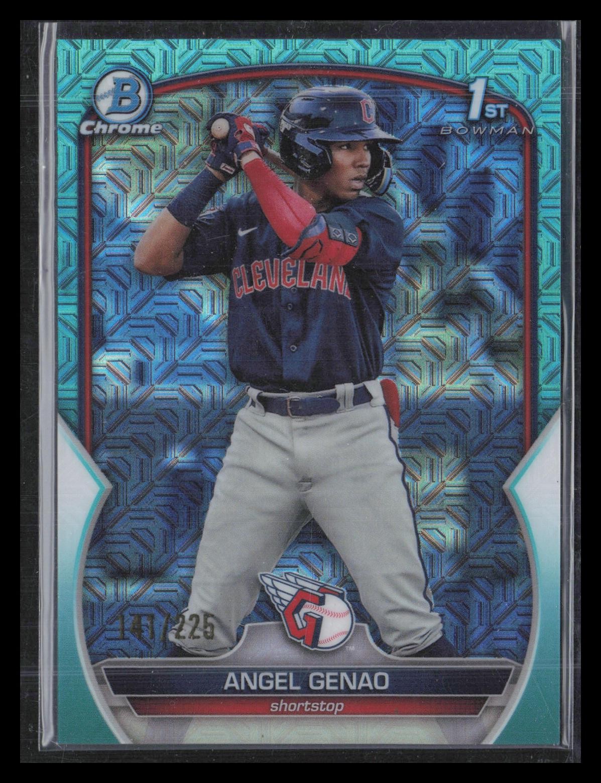 2023 Bowman #BCP-140 Angel Genao Chrome Prospects Mojo Aqua Refractors #/225