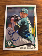 2014 Topps Jesse Chavez Oakland A’s Athletics Autographed Baseball Card #US243