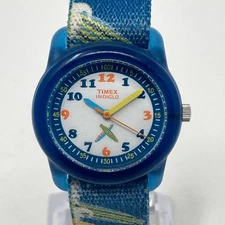 Timex Kids Watch Boys 29mm Surfboard Beach Blue Indiglo Elastic Youth New Batter