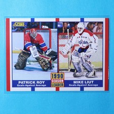 1990-91 Score #354 Patrick Roy/Mike Liut - Canadiens/Capitals