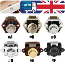Push Button Catch Lock Cupboard Door Latch Knob Motorhome Cabinet Camper Caravan