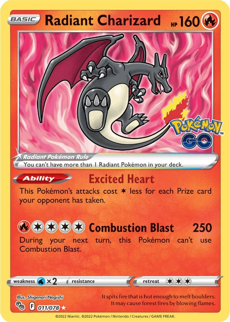 Radiant Charizard (011/078) [Pokémon GO] Near Mint Holofoil