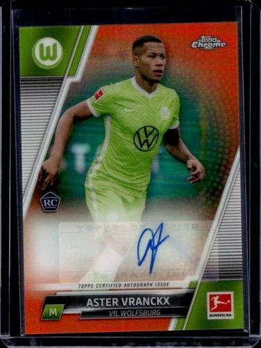 2021 Topps Chrome Bundesliga Aster Vranckx Auto RC Orange Refractor Rookie #/25