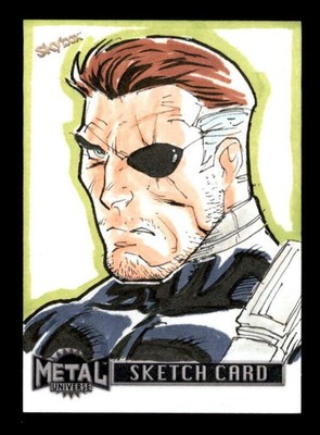 NICK FURY 2023 SKYBOX METAL MARVEL AVENGERS RARE ARTIST SKETCH CARD #1/1 T7185