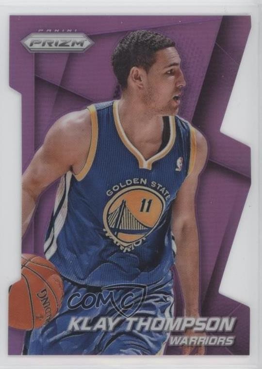 2014-15 Panini Prizm Purple Die-Cut Prizm 28/139 Klay Thompson #126 00zd
