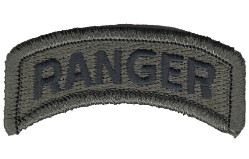 2 US Army Ranger Tab Patch ACU Grey Tactical Hook Back (2 1/2