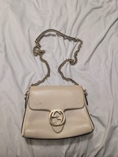 Gucci Interlocking G Crossbody Small Beige Leather