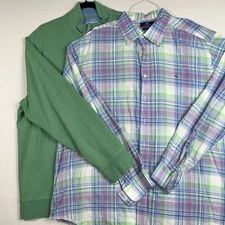 Vineyard Vines 1/4 Zip Men Size XXL W/ Coordinating Button Down 2 Pieces