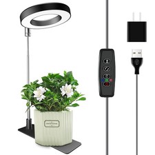 "Full Spectrum Grow Light with 48 LEDs, Adjustable Height, 3 Timers, 10