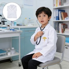  Kids Doctor Costume - White Lab Coat - Long Sleeved Dress Up Clothes - Child