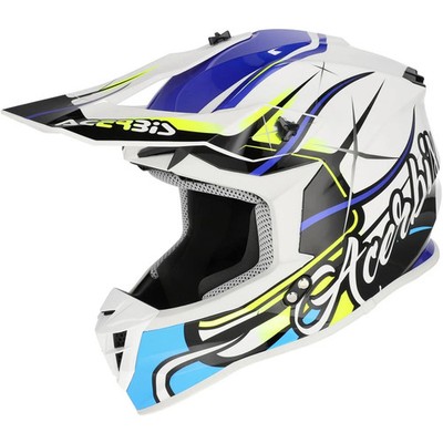 Acerbis Motocross-Helm Linear 22-06 Weiß/Blau