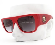 Chanel Sunglasses Polished Bright Red Gold CC Logo ch5549-A 1759/S6 with Case