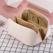 Large Compartmentalized Makeup Organizer Bag–Portable for Travel& Daily Skincare