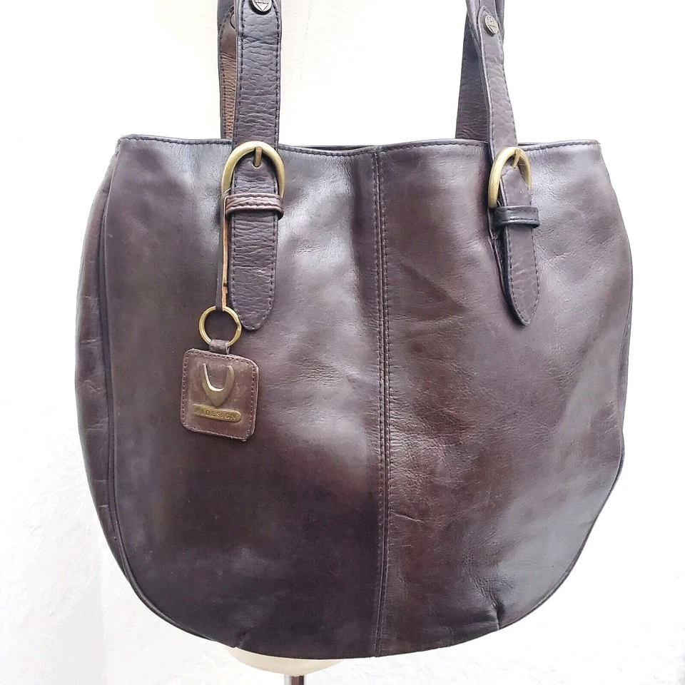 Hidesign Clara Large Brown Double Strap Leather Tote Purse Shoulder Bag LG - Image 3 of 4