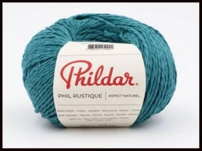 8 pelotes de PHIL RUSTIQUE prusse neuves - Photo 1/4
