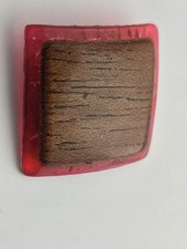 NOS Vintage Buttons Set of 6 Blood Red & Wood look  Art Deco