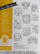 Aunt Martha's 4022 PROUD AMERICAN Patriotic July 4th Embroidery Transfer Pattern