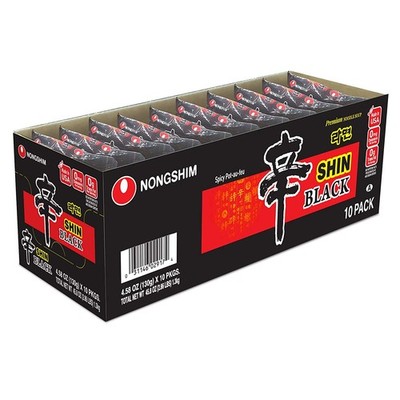 Nongshim Shin Ramyun Black 10 Pack Rich Beef Bone Broth Spicy Instant Noodles