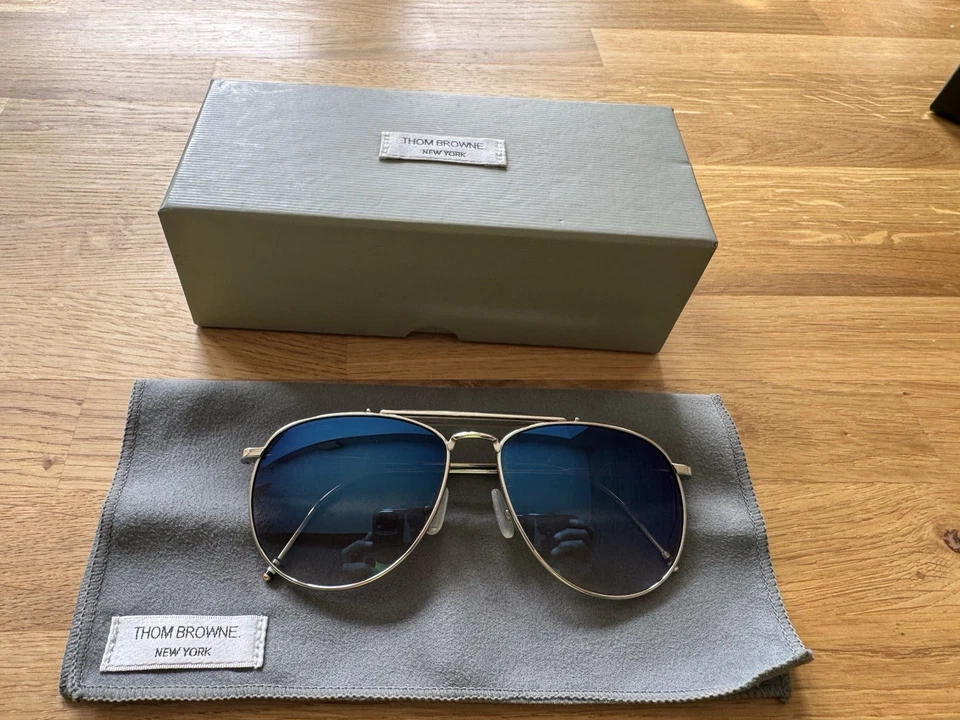 Thom Browne Men’s Sunglasses TB-015A-T-57.5 Blue Grey - Image 4 of 4