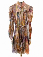 Zimmermann Multicolor Zodiac Floral Chiffon Long Sleeve Dress Size 3