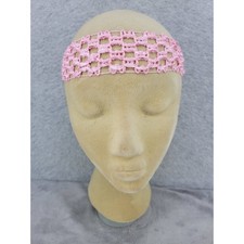 Pink Crochet Headband Boho Hair Accessory Women
