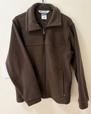 Columbia Full Zip Fleece Jacket Youth 14/16 Brown Outdoor