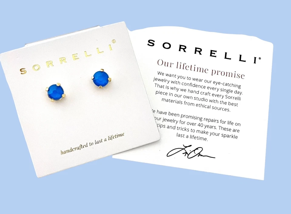 "Pendientes cotidianos de cristal colección amapola azul cristal gota de 0,25"" de Sorrelli" Foto 3 de 4