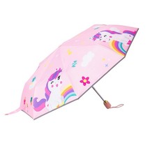 Rosavida Kids Folding Umbrella Automatic Open-close Cartoon UV One size, pink