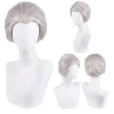 Anime DMC 5 Vergil Cosplay Heat Resistant Synthetic Hair Silver Wigs Halloween