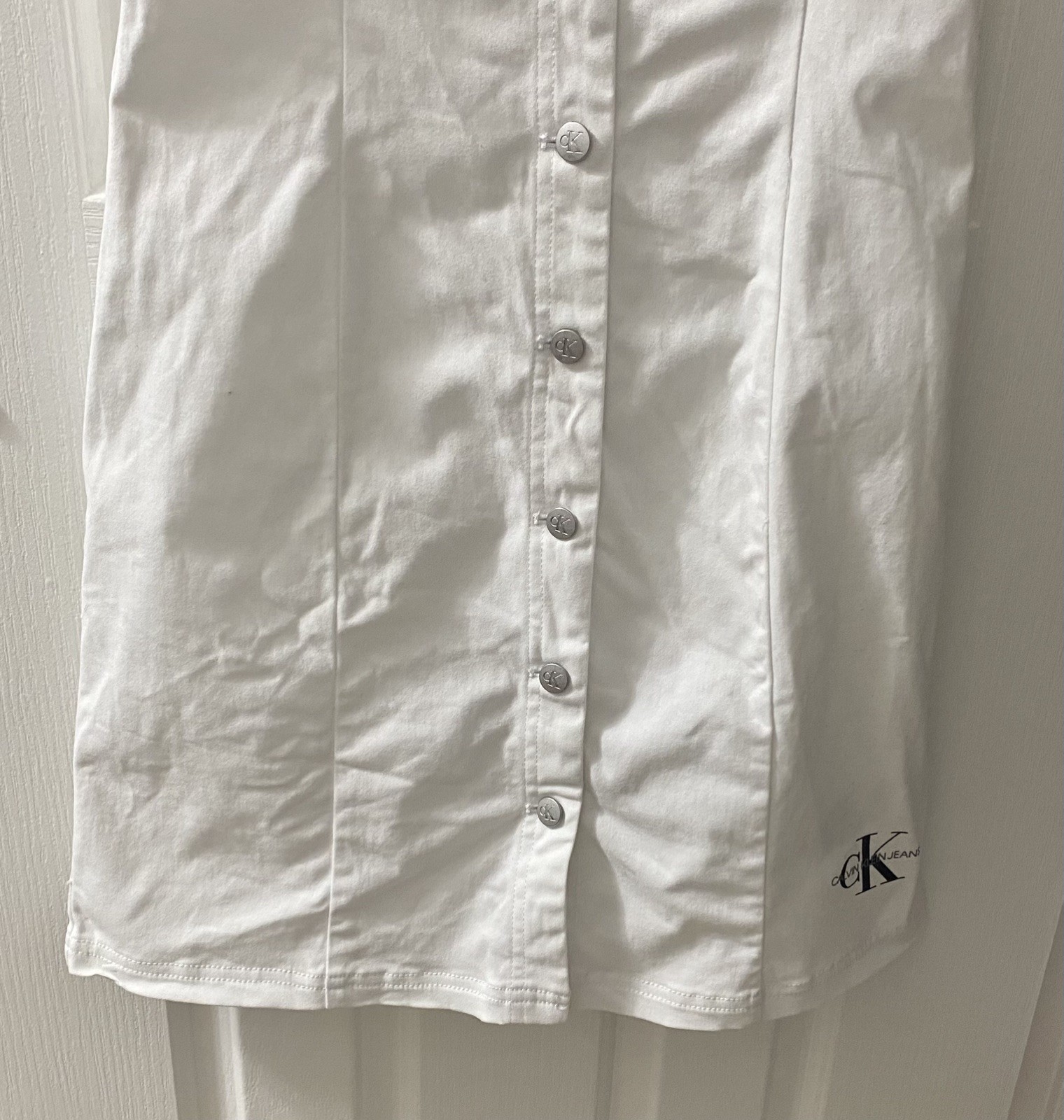 CALVIN KLEIN JEANS Ladies White Fitted Dress Size XS thumbnail 3