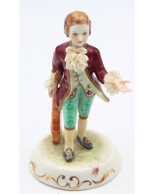 Irish Dresden Antonio Porcelain Laced Figurine Vintage Collectible